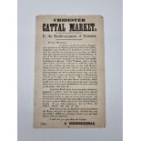 BROADSIDE NOTICE: Chichester dialect: 'Chidester Cattal Market. To the Hardworkenmen of
