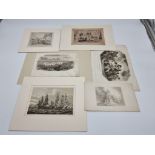 LORD NELSON: collection of 6 early engravings related, various sizes. (6)