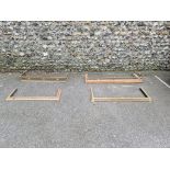 Four various fire curbs, to include an extending example, longest 135cm wide.