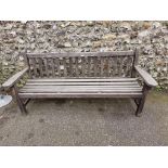 A Lister garden bench, 190cm wide.