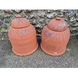 A pair of terracotta rhubarb forcers, by A Harris & Son.