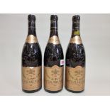 Three 75cl bottles of Chateauneuf du Pape Cuvee Prestige, 1986, Pere Caboche. (3)