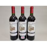 Three 75cl bottles of Chateau Segonzac Vieilles Vignes, 2000, Cotes de Blaye (Gold Medal). (3)