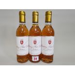 Three 37.5cl bottles of Chateau Piot David, 1989, Sauternes. (3)