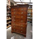 A George III mahogany chest on chest, 111.5cm wide.