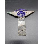 Automobilia: a vintage enamel 'Southsea Motor Club' car radiator badge, 14.5cm wide.