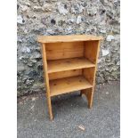 A small pine open bookcase, 78cm high x 52cm wide.