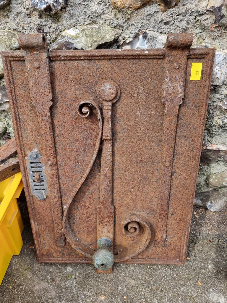 A quantity of old tools; together with two old iron door locks and a horse shoe light fitting. - Image 2 of 5