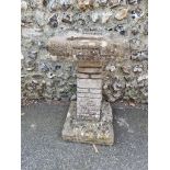 A reconstituted stone bird bath, 75cm high.