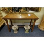 An interesting late Victorian oak rectangular occasional table, stamped 'Howard & Sons, Berners St',