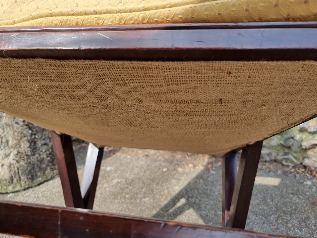 An Edwardian mahogany highback salon armchair. - Image 3 of 3