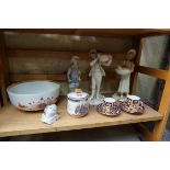 A collection of mixed ceramics, to include: a pair of Royal Worcester figures, by James Hadley, 24.