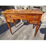 An antique mahogany writing desk, 77cm high x 82cm wide x 44cm deep.