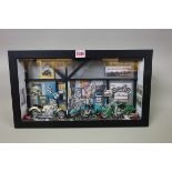 Automobilia: a unique motorcycle workshop diorama, by Patrick Richard, signed and labelled verso, in