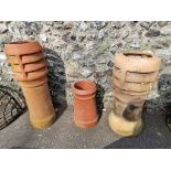 Three old chimney pots.