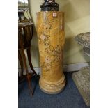 An antique scagliola column, 105cm high.