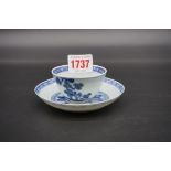 A Chinese Nanking Cargo tea bowl & saucer, saucer 10.3cm diameter.  Provenance: Christies Lot: 5578