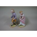 A rare pair of Derby Crown porcelain figures, circa 1878-81, 19cm high.