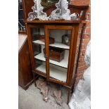 An Edwardian mahogany and satinwood banded display cabinet, 143cm high x 76.5cm wide.