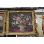 Florence Fieldhouse, still life of flowers in a jug, a pair, each signed, oil on canvas, 50 x