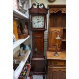 A 19th century mahogany and oak 30 hour longcase clock, the 12in square painted dial inscribed '