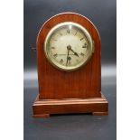 A late 19th century mahogany timepiece, with single fusee, the 4 1/2in painted dial inscribed '