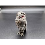 A Victorian silver novelty owl pepperette, by George John Richards, London circa 1850, 7cm high,