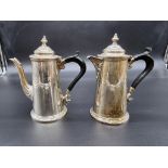 A silver coffee pot and matching hot water jug, by Harrison Brothers & Howson, Sheffield 1930/1,