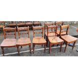 A set of eight antique country chairs, to include an elbow chair.