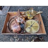 A set of Salter weighing scales; together with three items of metalware.