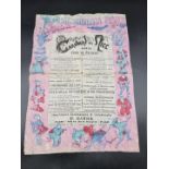CARNAVAL DE NICE: printed advertisement for Carnaval De Nice 1901 on crepe paper, Japonesque
