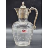 A late Victorian silver mounted glass claret jug, by Mappin & Webb, Sheffield 1898, 23cm high.