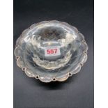 A silver circular bonbon bowl, by Mappin & Webb, Sheffield 1964, 12.5cm diameter, 92g.