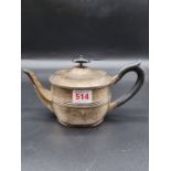 A silver bachelor's teapot, by William Hutton & Sons Ltd, Sheffield 1912, gross weight 375g.