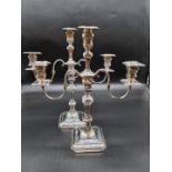 A pair of late Victorian silver twin branch candelabra, by Thomas Bradbury & Sons Ltd, London