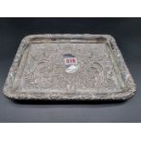 An Edwardian silver rectangular dressing table tray, by Walker & Hall, Sheffield 1902, having