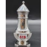 An Art Deco silver sugar caster, by Ernest W Haywood, Birmingham 1933, 17cm high, 171g.