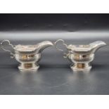 A pair of silver sauce boats, by A S W Ltd, London 1938, 452g.