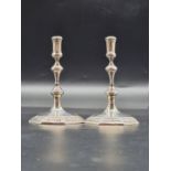 A pair of Victorian, Georgian style, silver tapersticks, by Thomas Bradbury & Sons, London 1895,