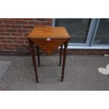 An unusual circa 1900 mahogany drop leaf occasional table, with four gate legs, 48cm wide when