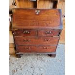 A George III mahogany bureau, 92cm wide x 106cm high.