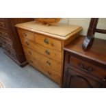 A Victorian pine chest of drawers, 106cm wide.