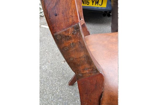 A set of four mahogany and line inlaid dining chairs. - Image 8 of 8