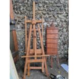 A Mabef artist's easel; together with two other easels.