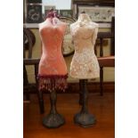 A pair of miniature tailor's dummies, 56cm high.