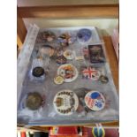 Pin Badges: a small collection of Royal commemorative pin badges, to include RMS Queen Mary and