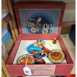 Triang: a Gyro-Cycle tinplate toy, in original box.