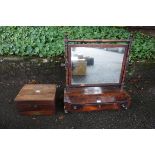 An antique dressing mirror; together with a rosewood dressing box.