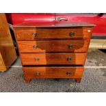 An antique mahogany chest of drawers, (a.f.).