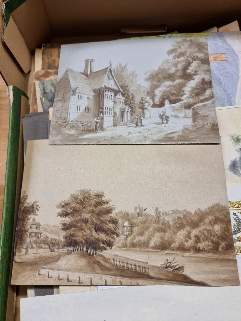 DRAWINGS & WATERCOLOURS: a collection of drawings and watercolours, 19th-20th century, various sizes - Bild 2 aus 10